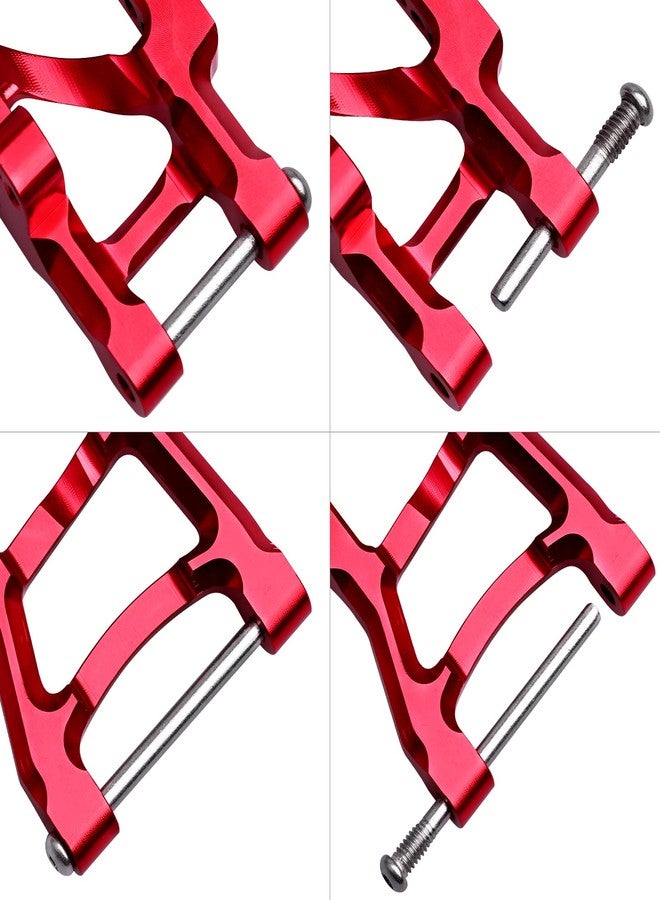 CrazyHobby 4PCS Aluminum Front & Rear Suspension A-Arms Set and Tie Bar for 1/10 Traxxas Slash 2WD Upgrades Parts, Replacement of 2555 3631 2532 (Red) - Image 4